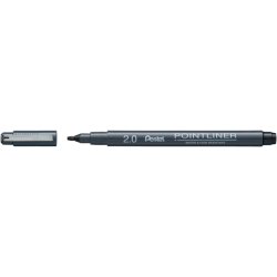 Pentel S20P-C20A ballpoint pen Black Stick ballpoint pen Fine 1 pc(s)