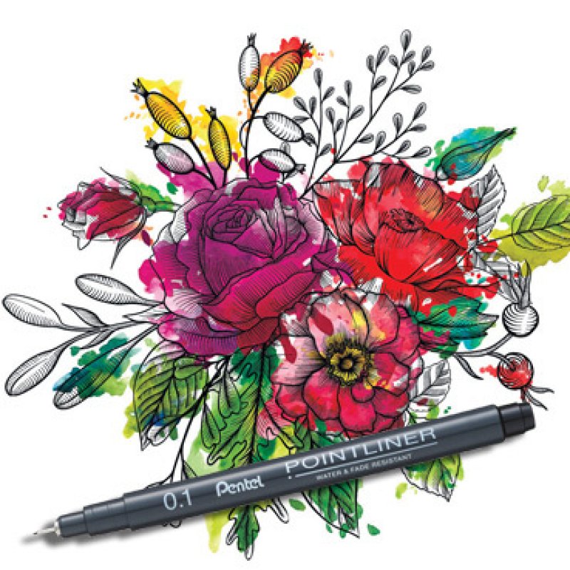 Pentel Feutre technique permanent Pointliner, set de 14