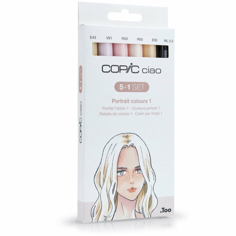 COPIC Marqueur ciao, kit de 5 1 "Portrait 1"