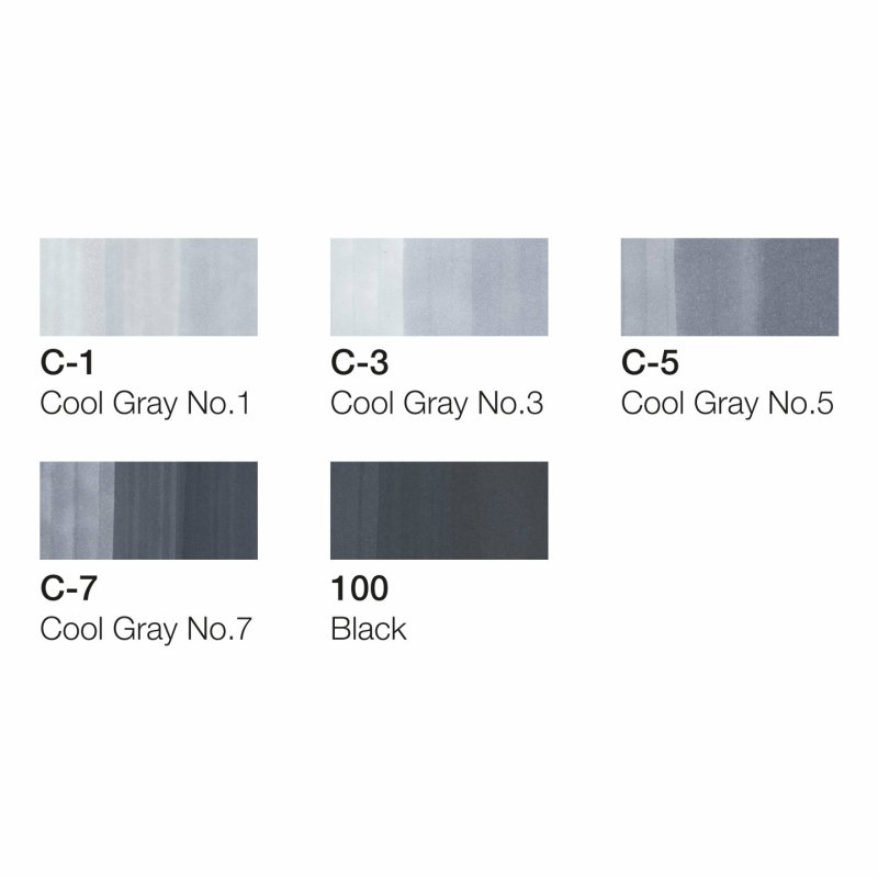 Copic Ciao "5 1" Set Cool grey tones, 6 pcs