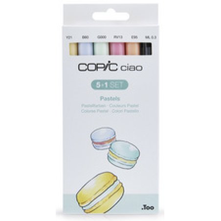 COPIC Marqueur ciao, kit de 5 1 "Pastels"