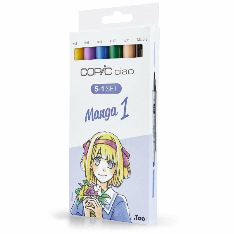 Copic Ciao 5 1 Set Manga 1 marqueur 6 pièce(s) Pointe de ciseau à bois/brosse Multicolore