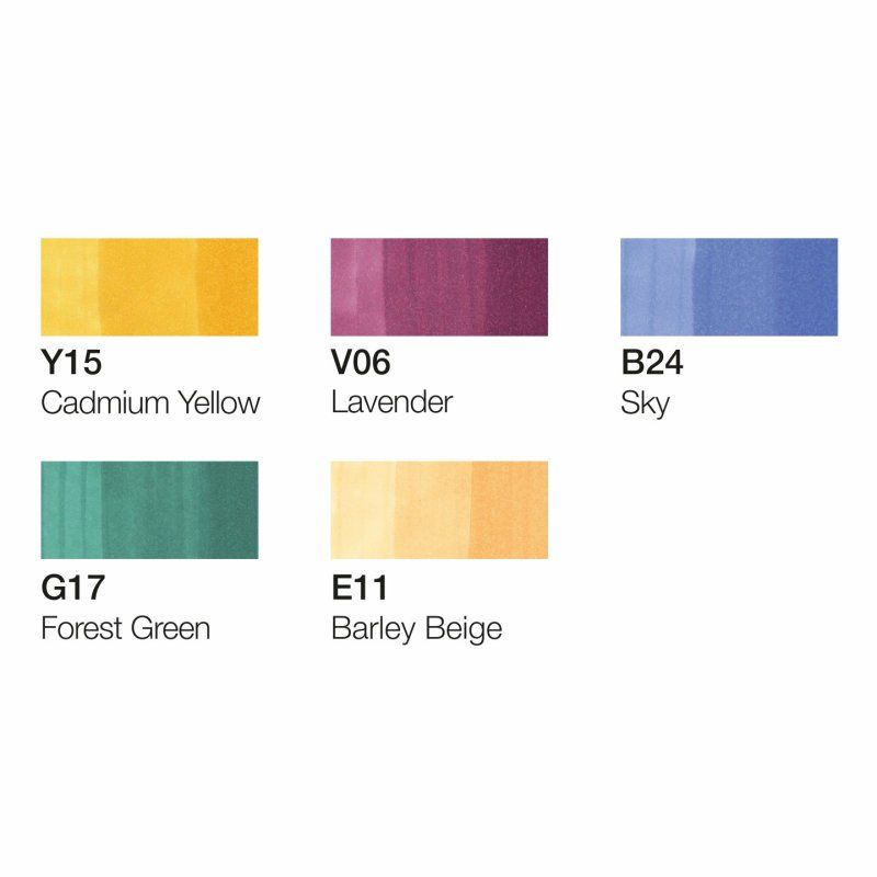 Copic Ciao 5 1 Set Manga 1 marqueur 6 pièce(s) Pointe de ciseau à bois/brosse Multicolore