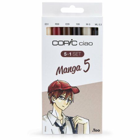 Copic Ciao 5 1 Set Manga 5 marqueur 6 pièce(s) Pointe de ciseau à bois/brosse Multicolore
