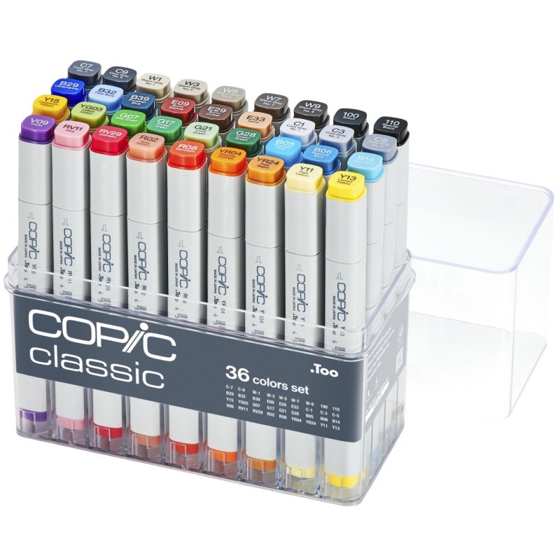 Copic Classic Basic Set marqueur 36 pièce(s) Pointe fine/biseautée Multicolore