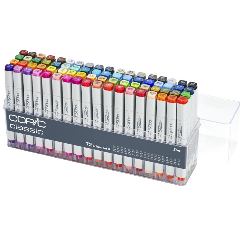 Copic Classic Set A marqueur 72 pièce(s) Pointe fine/biseautée Multicolore