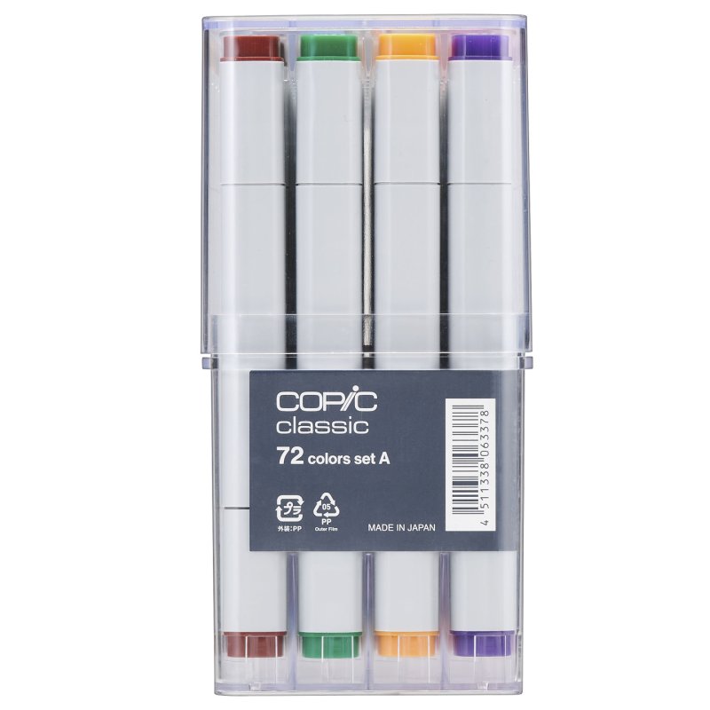 Copic Classic Set A marqueur 72 pièce(s) Pointe fine/biseautée Multicolore