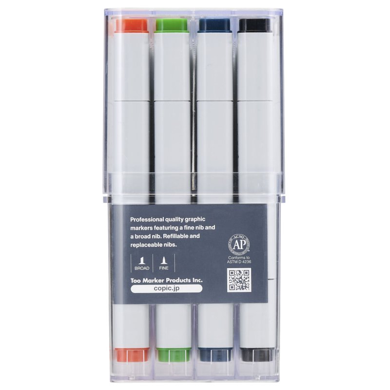 Copic Classic Set A marqueur 72 pièce(s) Pointe fine/biseautée Multicolore