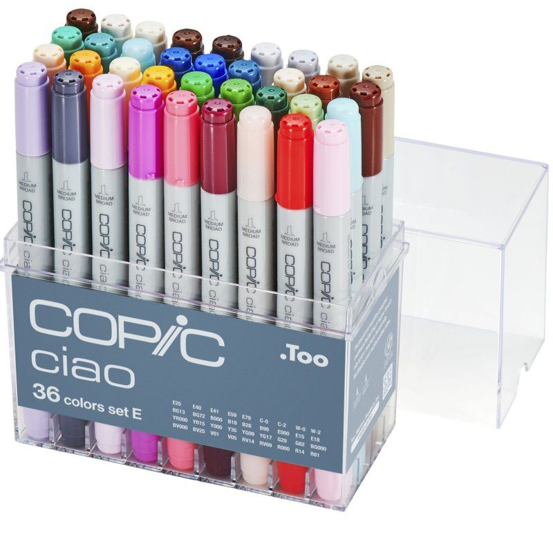 Copic Ciao 36 Set E marqueur 36 pièce(s) Pointe de ciseau à bois/brosse Multicolore