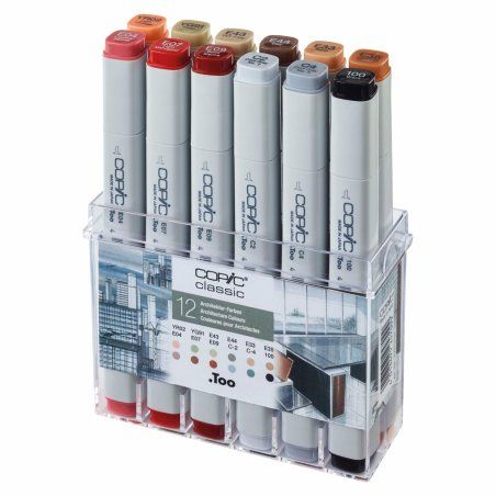 Copic Classic Architecture Colours marqueur 12 pièce(s) Pointe fine/biseautée Multicolore