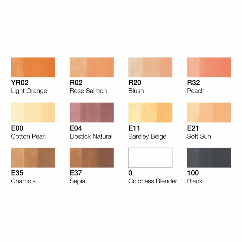 Copic Ciao Portrait Colours set, 12 pcs