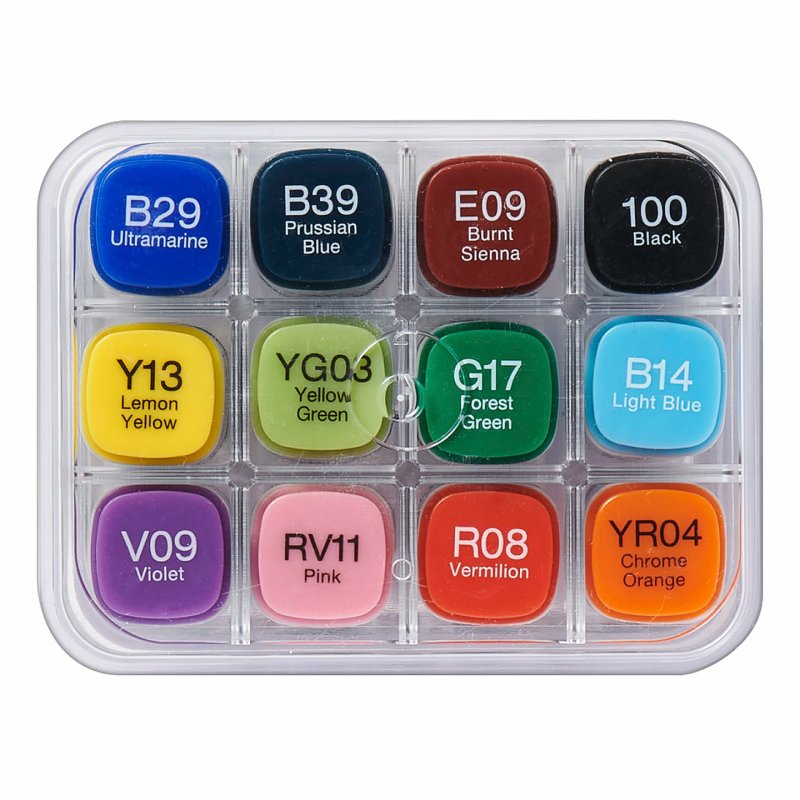 Copic Classic Basic marqueur 12 pièce(s) Pointe fine/biseautée Multicolore