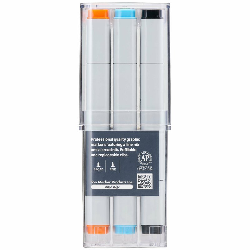 Copic Classic Basic marqueur 12 pièce(s) Pointe fine/biseautée Multicolore