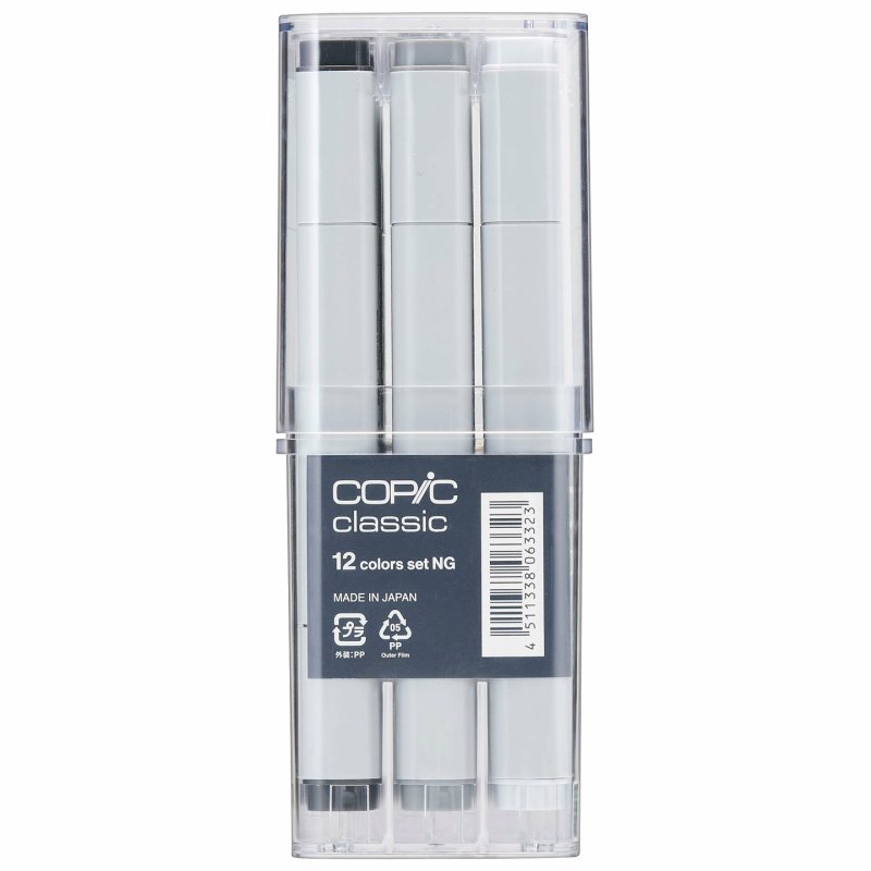 Copic Classic set Neutral Gray (NG), 12 pcs
