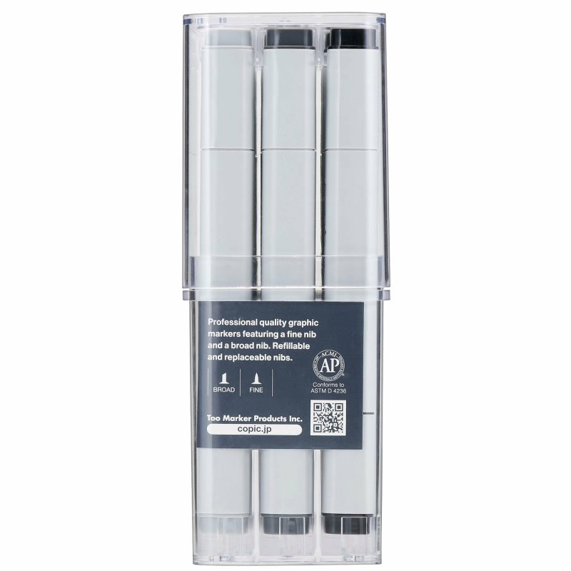 Copic Classic set Neutral Gray (NG), 12 pcs