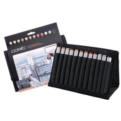 COPIC Marqueur classic, kit de 24 avec 12 couleurs