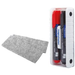 magnetoplan Effaceur de tableau aimanté avec 2 marqueurs