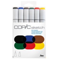 COPIC Marqueur sketch, kit de 6 "Blodt Primaries"
