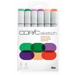 Copic Sketch Secondary Tones marqueur 6 pièce(s) Pointe de ciseau à bois/brosse Multicolore
