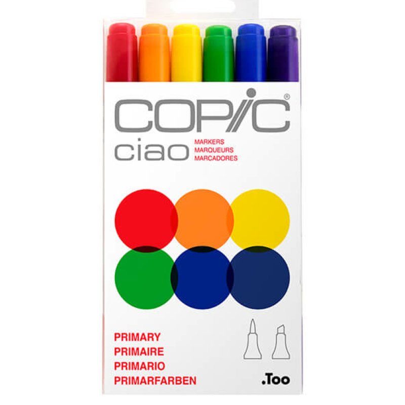 COPIC Marqueur ciao, kit de 6 "Primary"