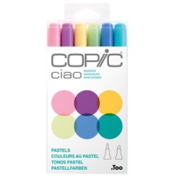 COPIC Marqueur ciao, kit de 6 "Pastels"