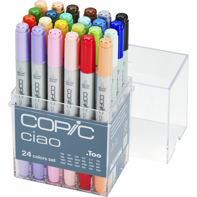 Copic Ciao 24 Set marqueur 24 pièce(s) Pointe de ciseau à bois/brosse Multicolore