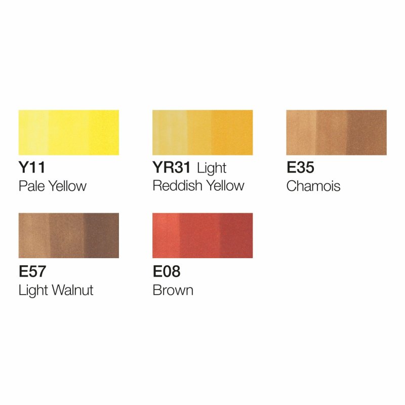 Copic Ciao "5 1" Set Hair tones 1, 6 pcs