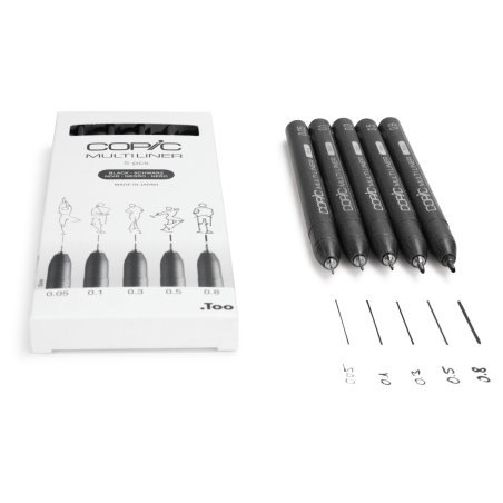 COPIC Feutre fin MULTILINER, set de 5, noir