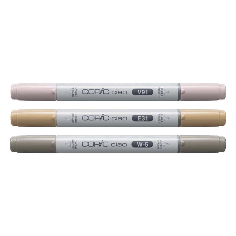Copic Ciao "LAYER & MIX" Pet Palette marker 3 pc(s) Chisel/Brush tip Beige, Brown, Pale pink