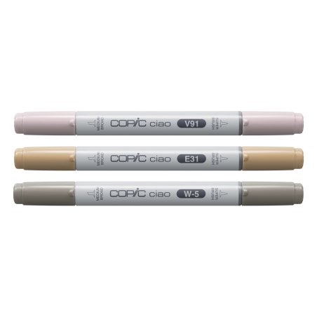 Copic Ciao "LAYER & MIX" Pet Palette marqueur 3 pièce(s) Pointe de ciseau à bois/brosse Beige, Marron, Rose pâle