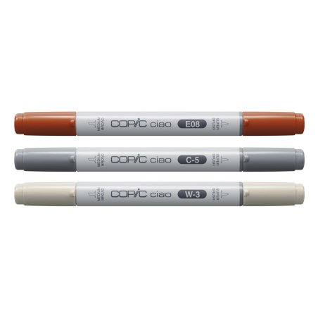 Copic Ciao "LAYER & MIX" Architect Palette marqueur 3 pièce(s) Pointe de ciseau à bois/brosse Beige, Marron, Gris