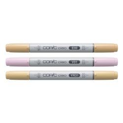 Copic Ciao "LAYER & MIX" Sunset Palette marqueur 3 pièce(s) Pointe de ciseau à bois/brosse Beige, Rose, Jaune