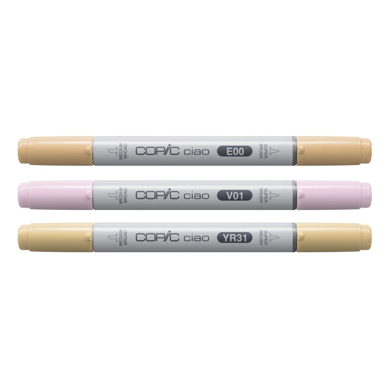 Copic Ciao "LAYER & MIX" Sunset Palette marker 3 pc(s) Chisel/Brush tip Beige, Pink, Yellow