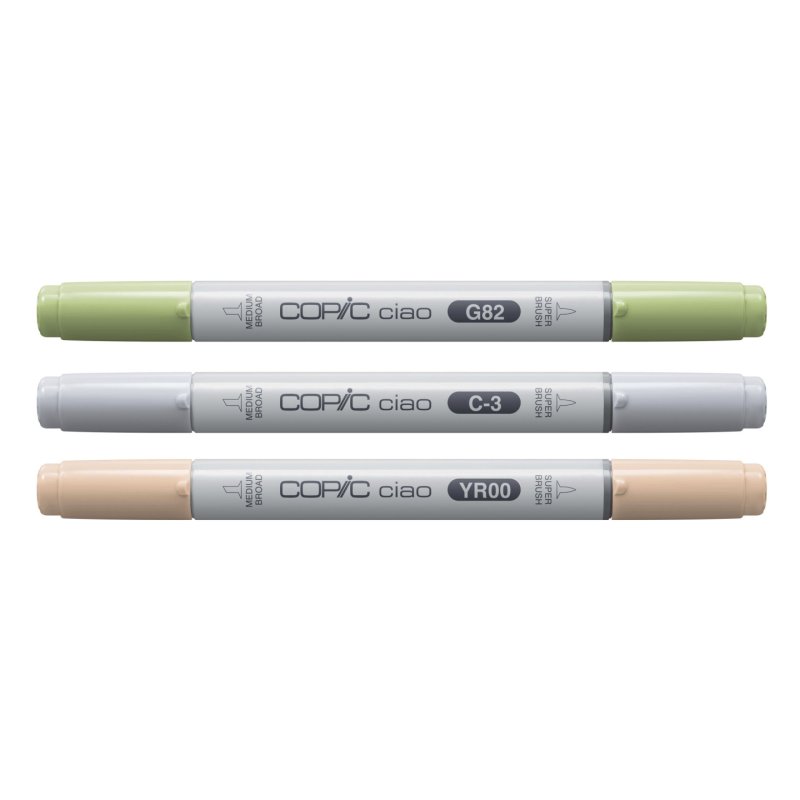 COPIC Marqueur ciao, set de 3 "Natural Palette"