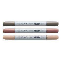 Copic Ciao "LAYER & MIX" Warm Palette marqueur 3 pièce(s) Pointe de ciseau à bois/brosse Beige, Rose, Gris chaud