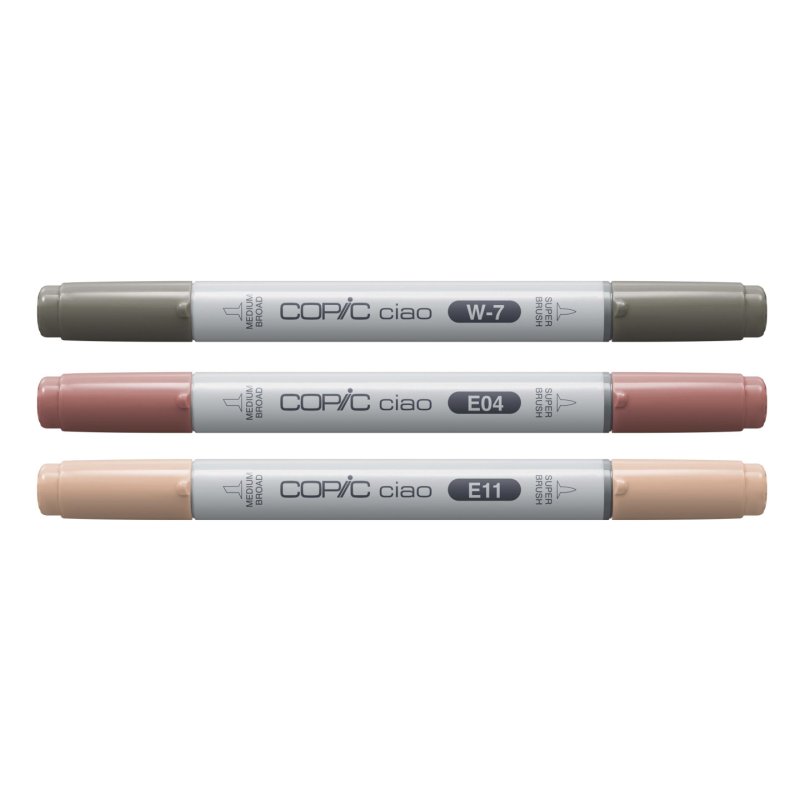Copic Ciao "LAYER & MIX" Warm Palette marker 3 pc(s) Chisel/Brush tip Beige, Rose, Warm gray