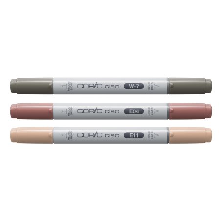 Copic Ciao "LAYER & MIX" Warm Palette marqueur 3 pièce(s) Pointe de ciseau à bois/brosse Beige, Rose, Gris chaud