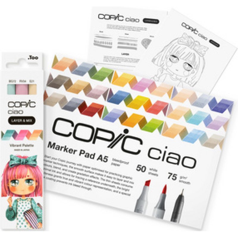 COPIC Marqueur ciao "LAYER & MIX Manga Starter Set", Vibrant