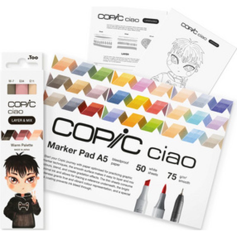 COPIC Marqueur ciao "LAYER & MIX Manga Starter Set", Warm