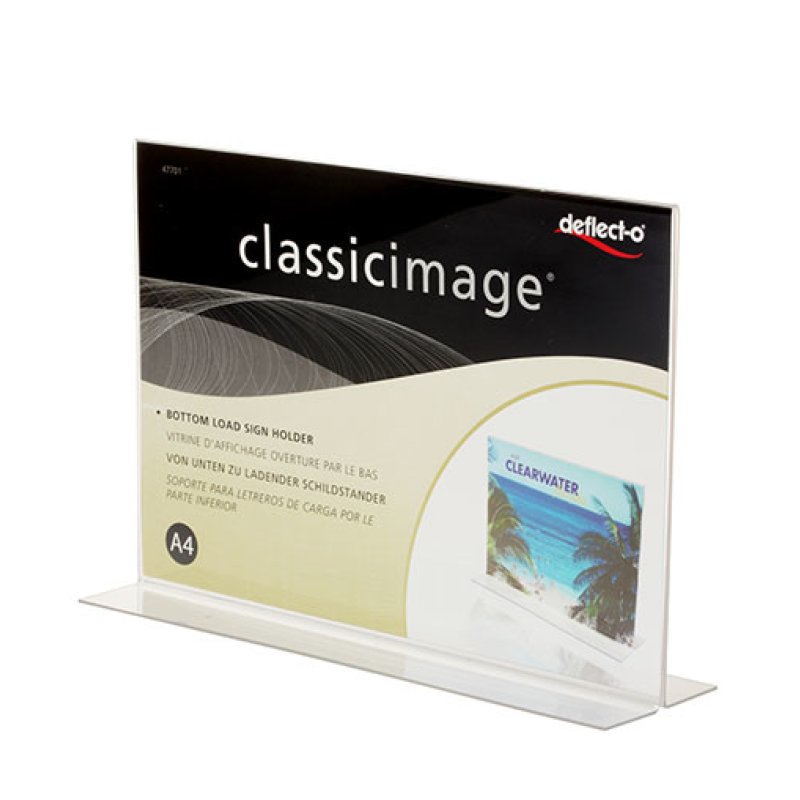 Deflecto 47701 sign holder/information stand A4 Polystyrene (PS) Transparent