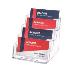deflecto Porte-cartes de visite, 4 compartiments,transparent
