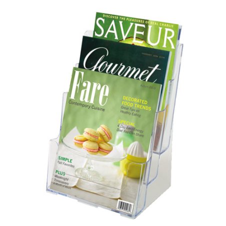 deflecto Porte-brochures, A4 portrait, 3 compartiments