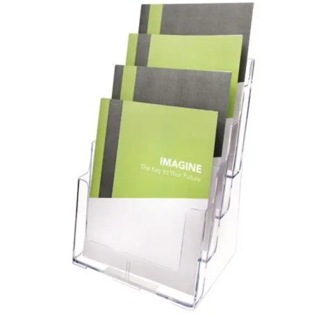 deflecto Porte-brochures, A4 portrait, 4 compartiments