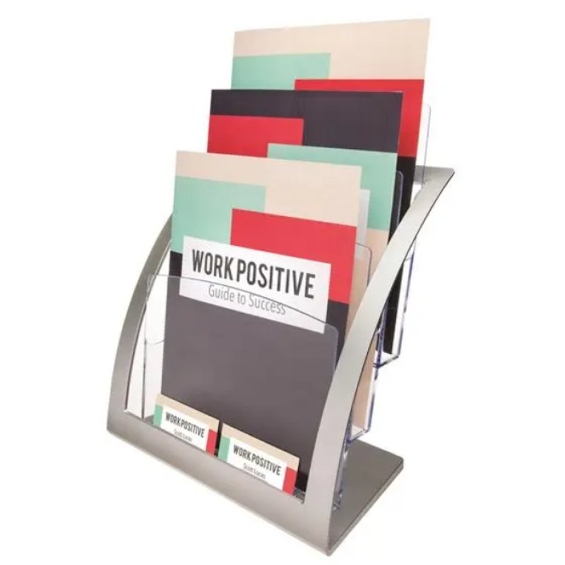 deflecto Porte-brochures Contemporary, A4, argent