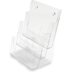 deflecto Porte-brochures, 1/3 A4 portrait, 3 compartiments