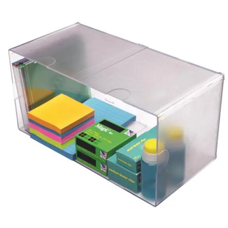 deflecto Boîte de rangement Cube Double, transparent