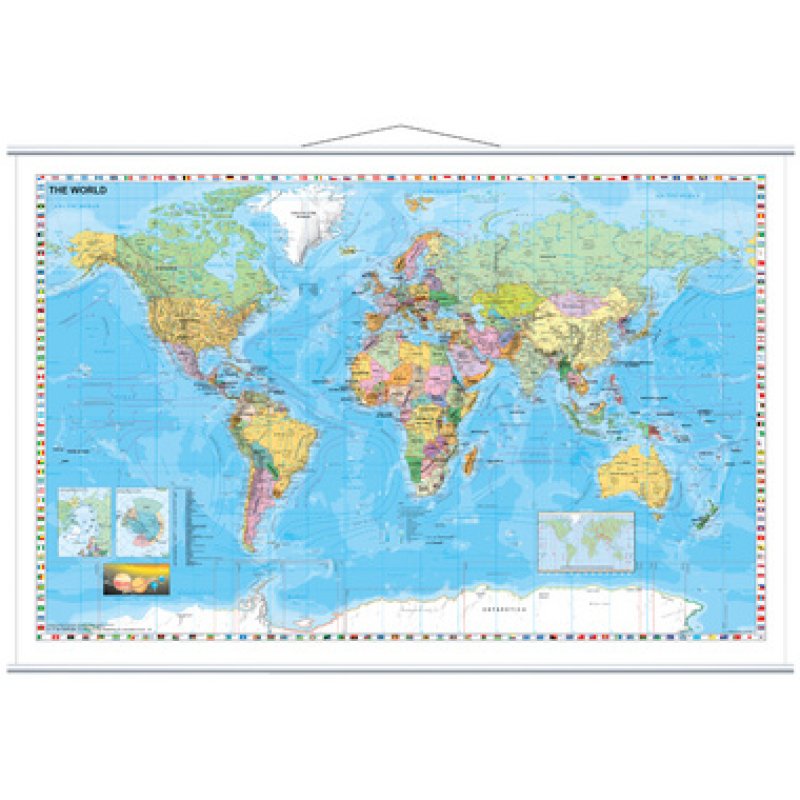 FRANKEN Carte du monde, laminé, (l)1.370 x (H)970 mm