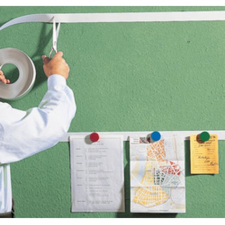 FRANKEN Bande magnétique, 50 mm x 1 m, autocollant, blanc