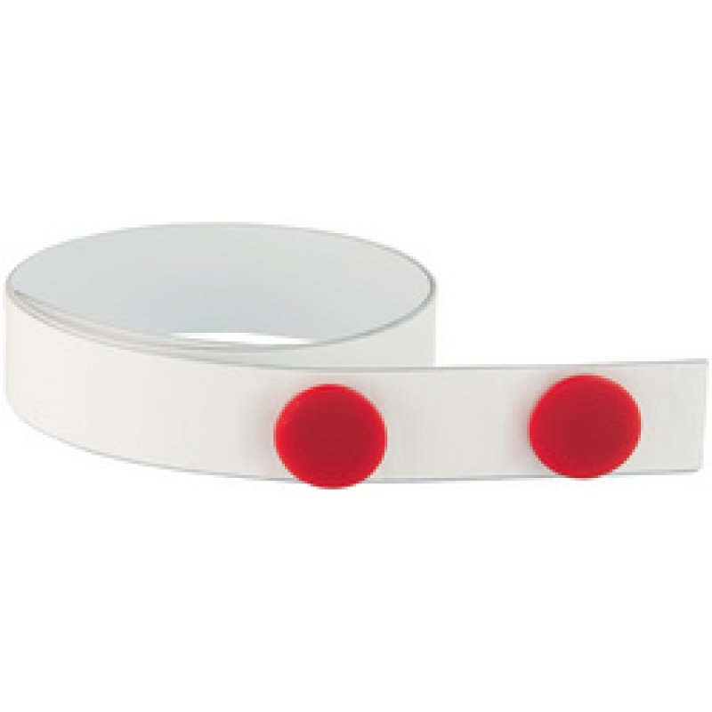 FRANKEN Bande magnétique, 50 mm x 5 mm, autocollant, blanc