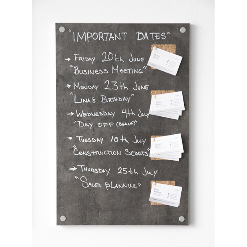 Securit LW-GY-58 chalk board Grey Cork, Metal, Wood